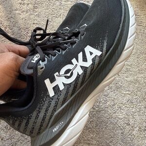 Hoka Men's Black and White Athletic Shoes